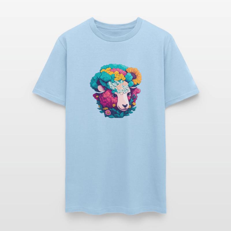 Vibrant Sheep with Flowers