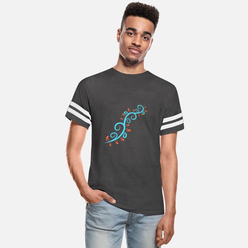 Vine Plant Blue Orange Leaves Decorative Pattern