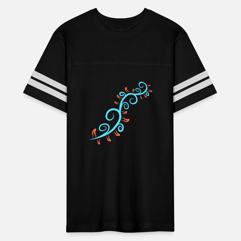 Vine Plant Blue Orange Leaves Decorative Pattern