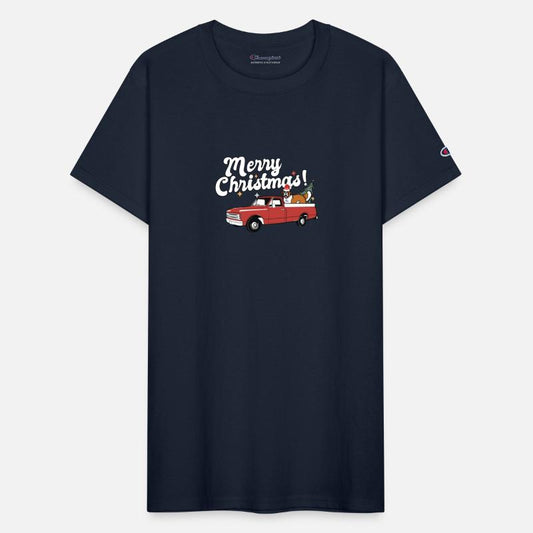 Vintage Red Pick Up Truck Saint Bernard Dog Merry