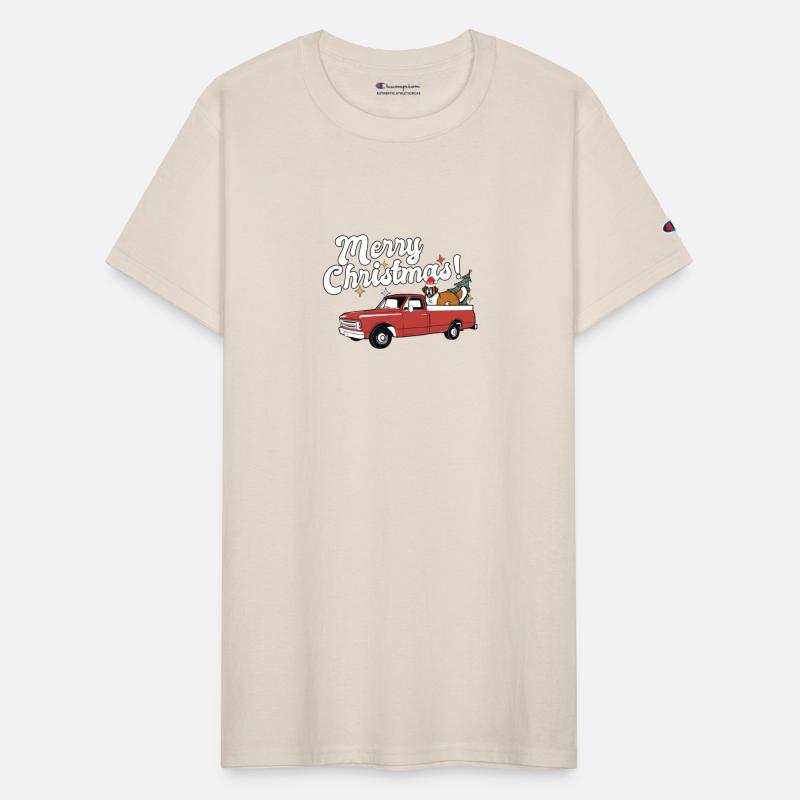 Vintage Red Pick Up Truck Saint Bernard Dog Merry