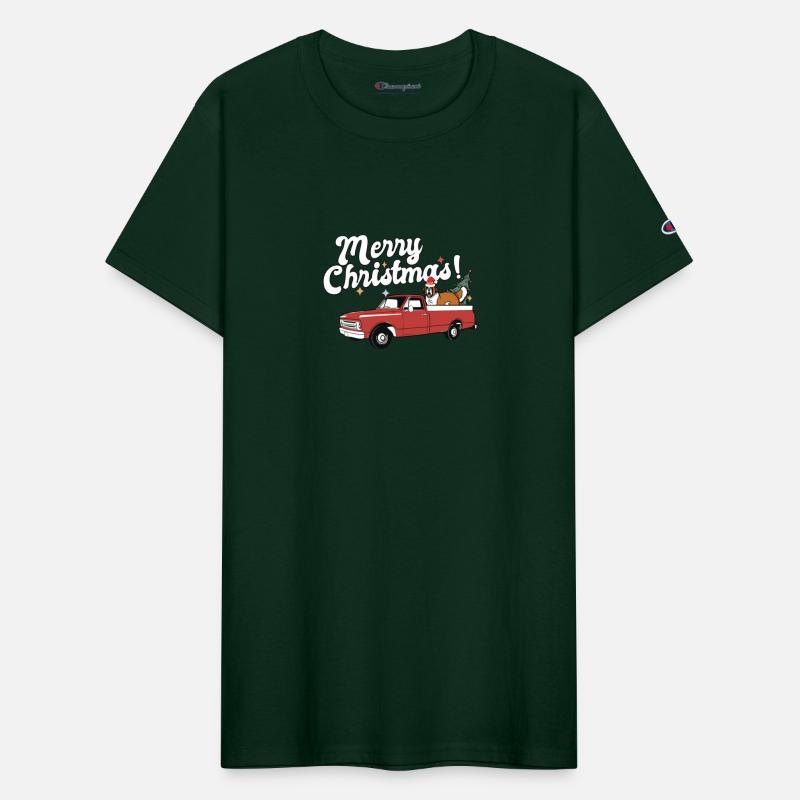 Vintage Red Pick Up Truck Saint Bernard Dog Merry