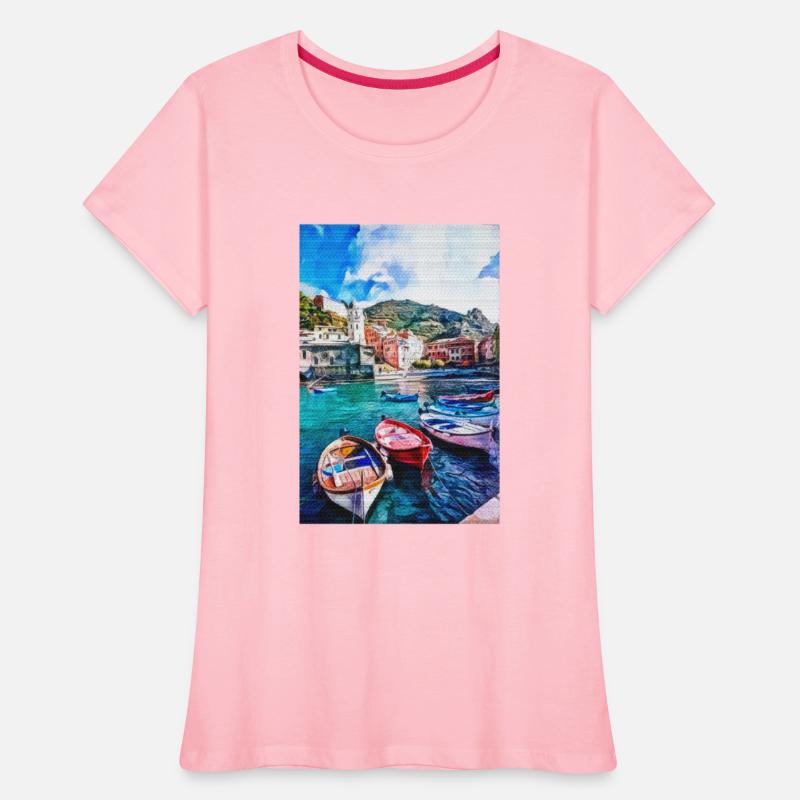 Vintage San Gimignano Siena Painting Cinque Terra