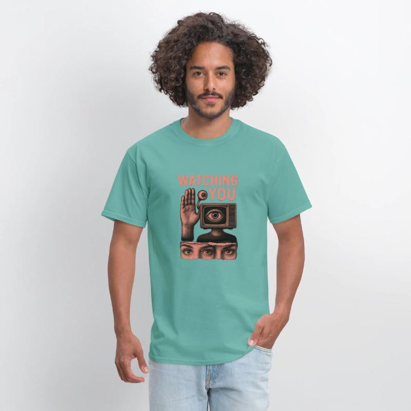 Watching You – Surreal Surveillance Eye TV Tee