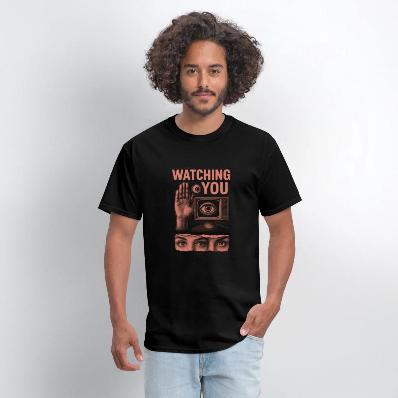 Watching You – Surreal Surveillance Eye TV Tee