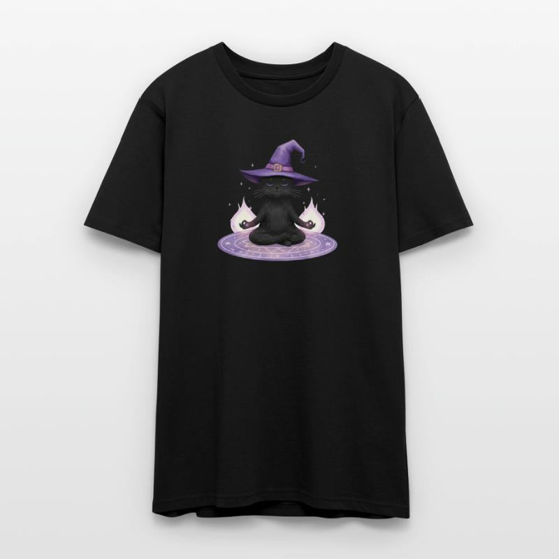 Whimsical Black Cat Wizard Design