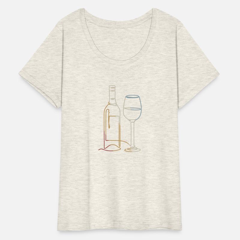 Wine Bottle Glass Line Style