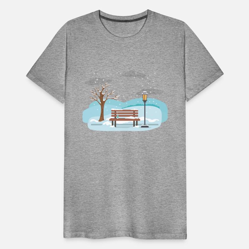 Winter tree scene with spotlight