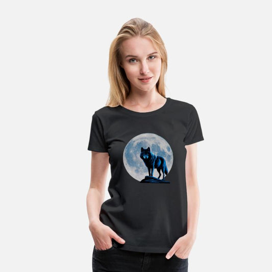 Wolf howling at the moon graphic t-shirt