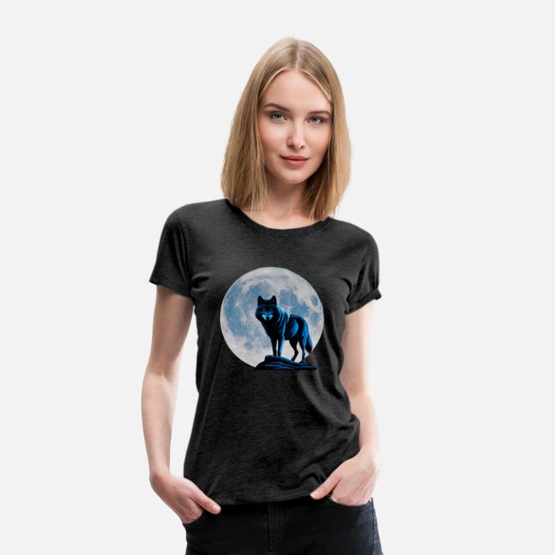 Wolf howling at the moon graphic t-shirt