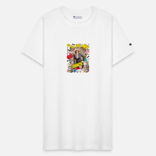 Woman secretary with slogan