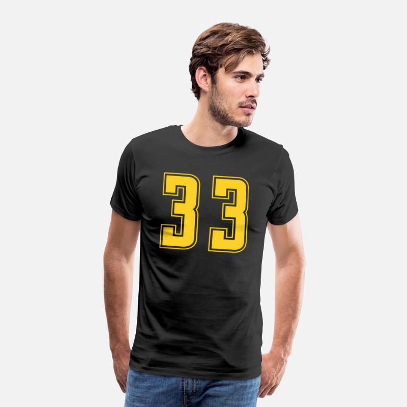 Yellow Number 33 Team Junior Sports Numbered