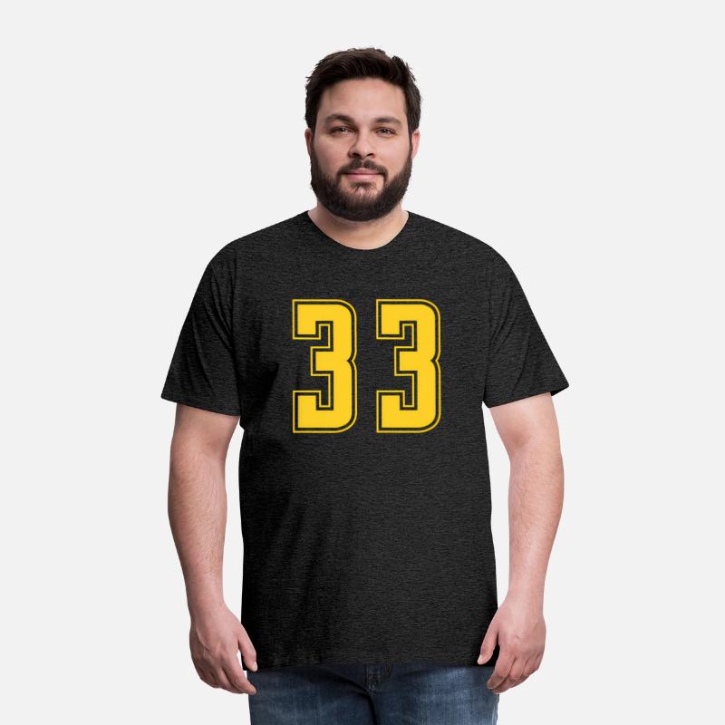 Yellow Number 33 Team Junior Sports Numbered