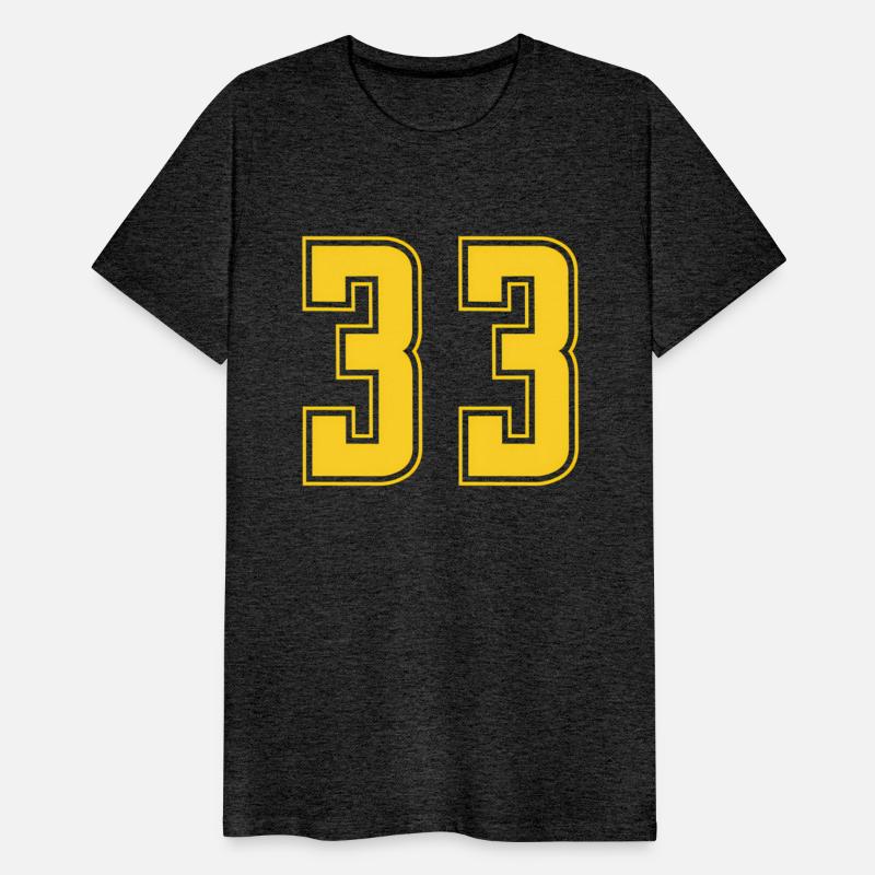 Yellow Number 33 Team Junior Sports Numbered
