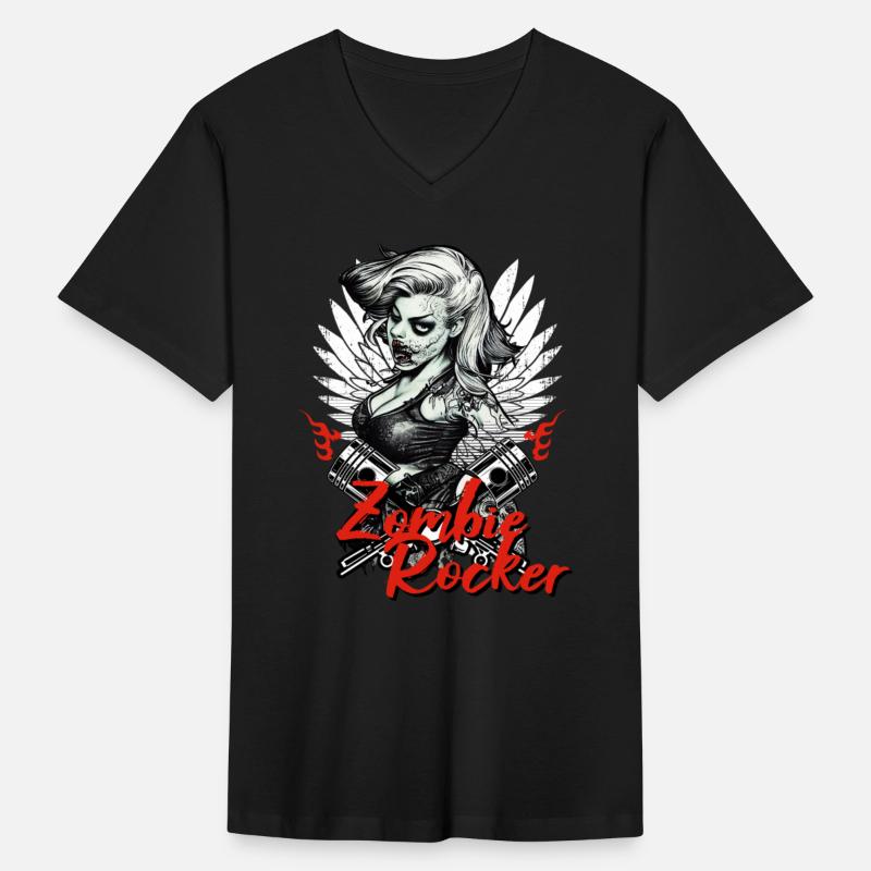 Zombie Rocker Horror Greaser Rock And Roll Girl Bi